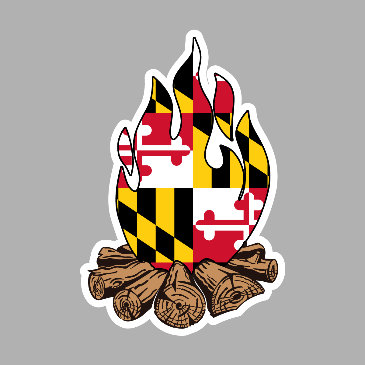 Maryland Flag Campfire / Sticker - Route One Apparel