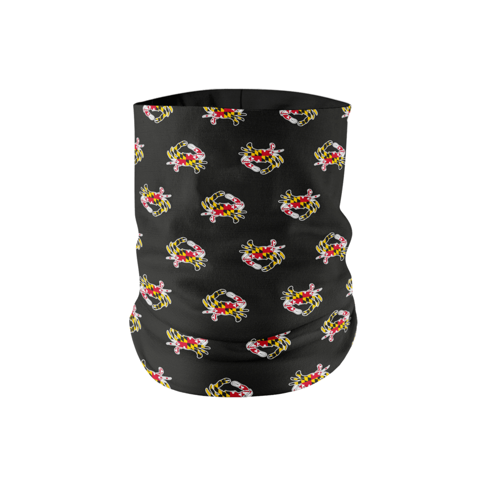 Maryland Flag Crab Pattern (Black) / Neck Gaiter - Route One Apparel