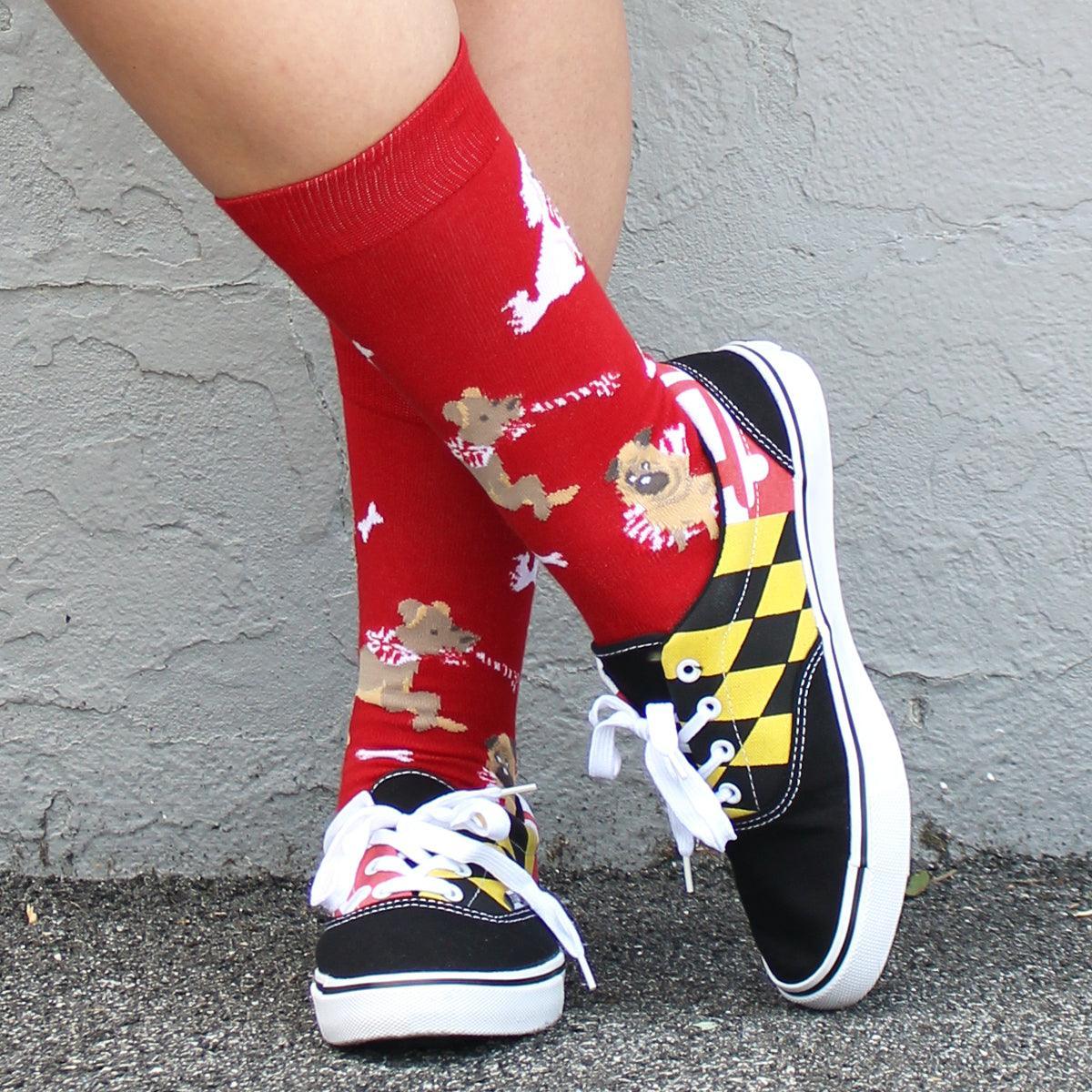 Maryland Doggies (Red) / Crew Socks - Route One Apparel