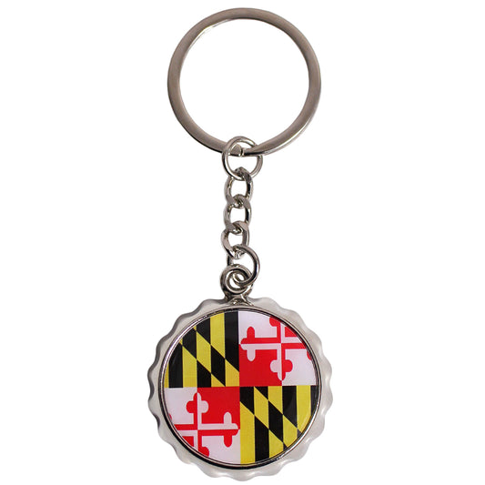 Maryland Flag / Bottle Cap Opener Key Chain - Route One Apparel