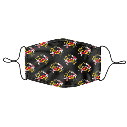 Maryland Flag Crab (Black) / Youth Face Mask - Route One Apparel