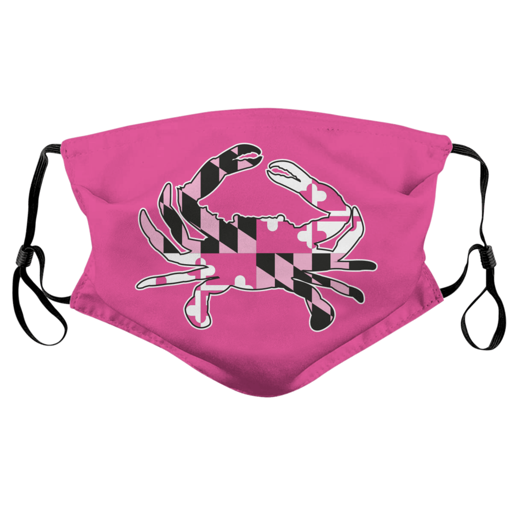Maryland Flag Crab (Pink)/ Face Mask - Route One Apparel