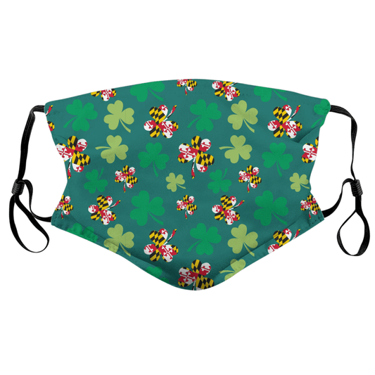 Maryland Flag Shamrock Pattern / Face Mask - Route One Apparel