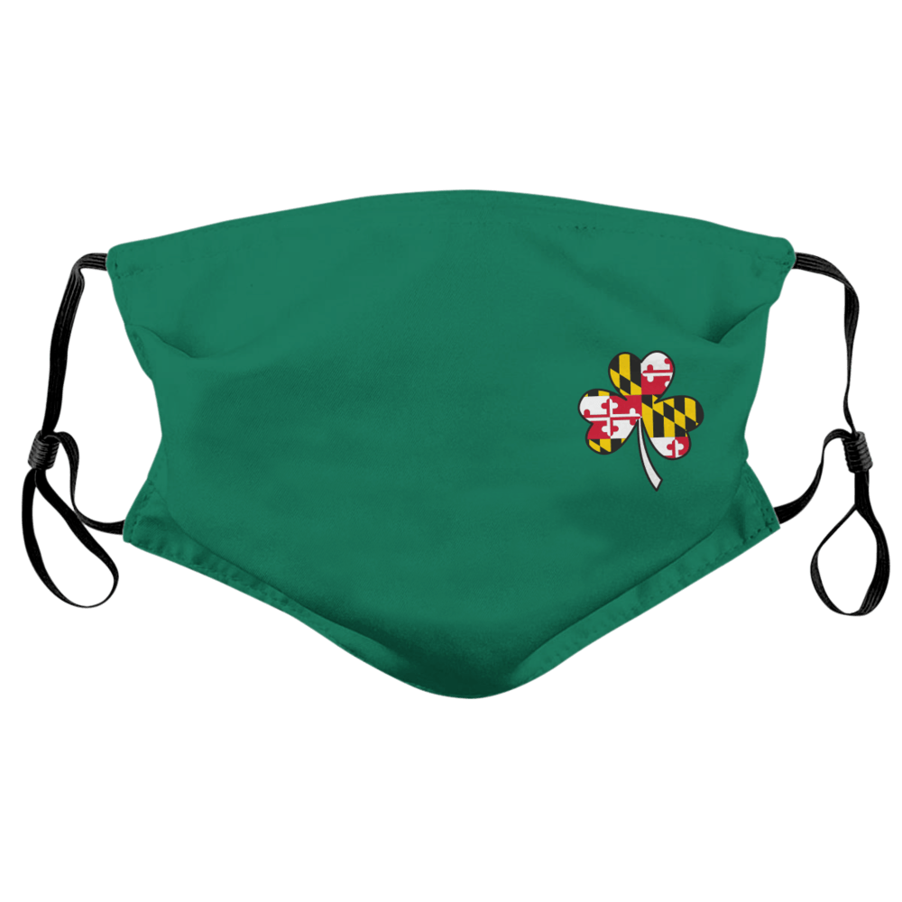 Side Maryland Flag Shamrock (Green) / Face Mask - Route One Apparel