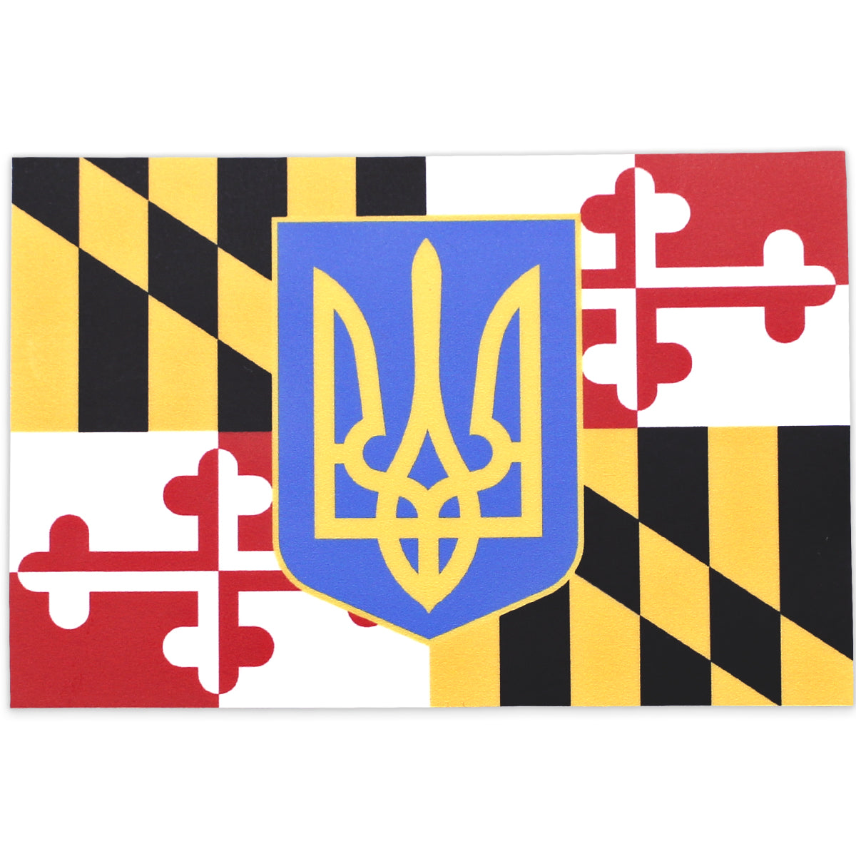 Maryland Flag w/ Ukrainian Tryzub / Sticker - Route One Apparel
