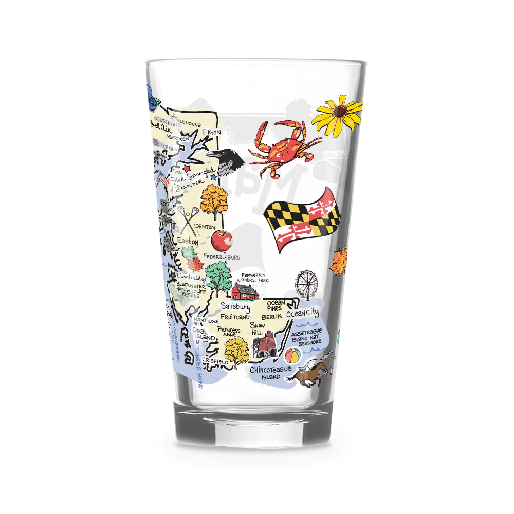 Maryland Map / Pint Glass - Route One Apparel