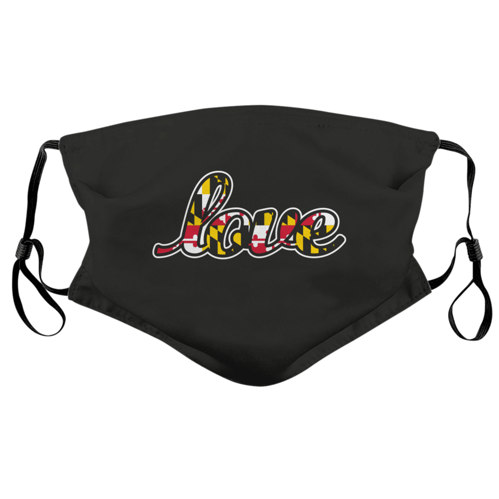 Maryland Love (Black) / Face Mask - Route One Apparel