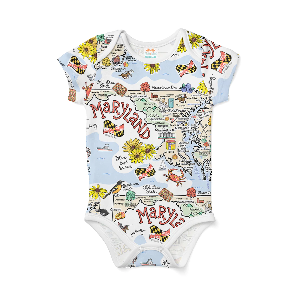 Maryland Map / Baby Onesie - Route One Apparel