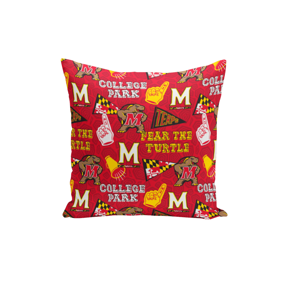 UMD Fan Pattern (Red) / Throw Pillow - Route One Apparel