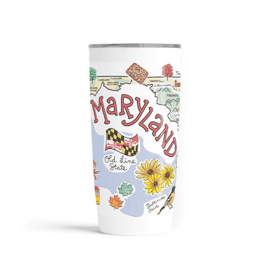 Maryland Map / 20 Oz. Large Tumbler - Route One Apparel