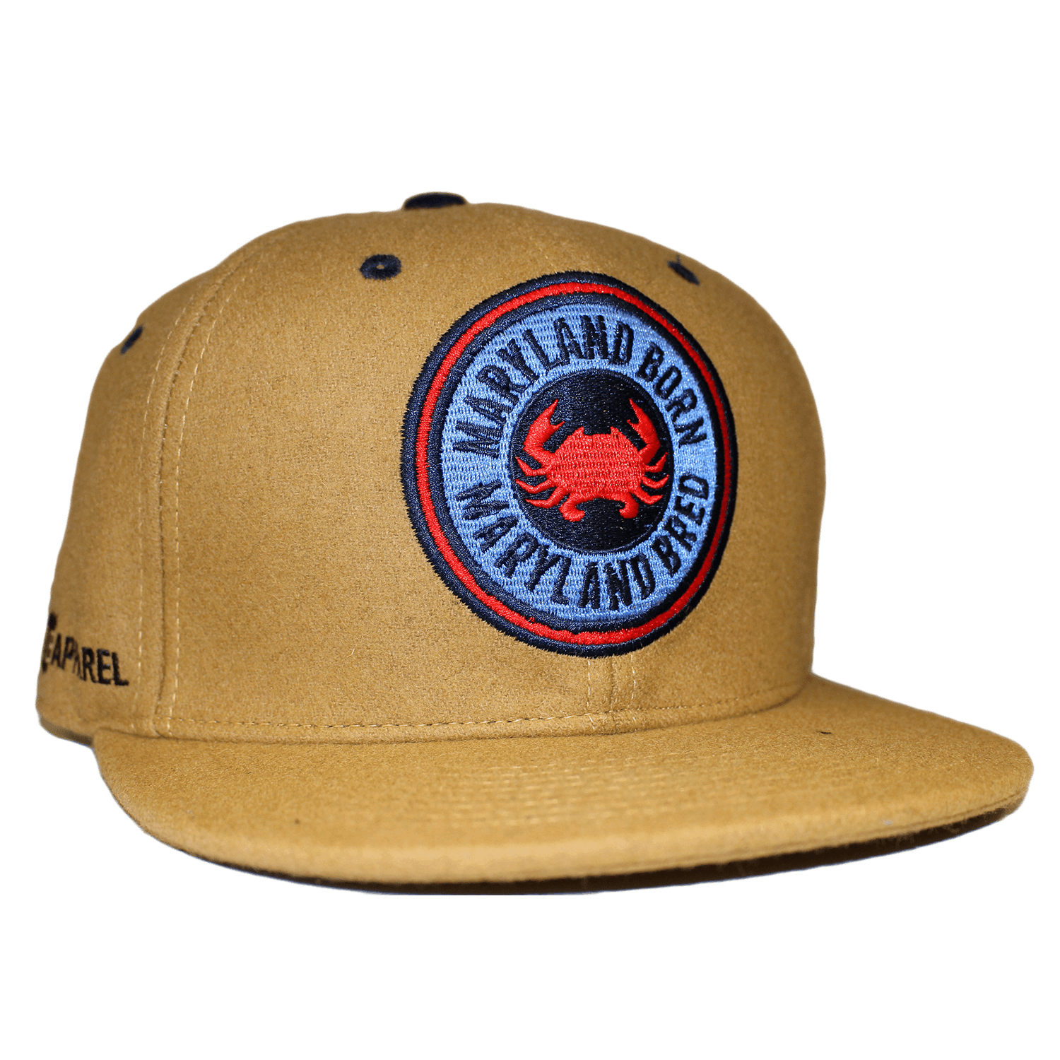 Maryland Born Maryland Bred (Tan) / Wool Snapback Hat - Route One Apparel