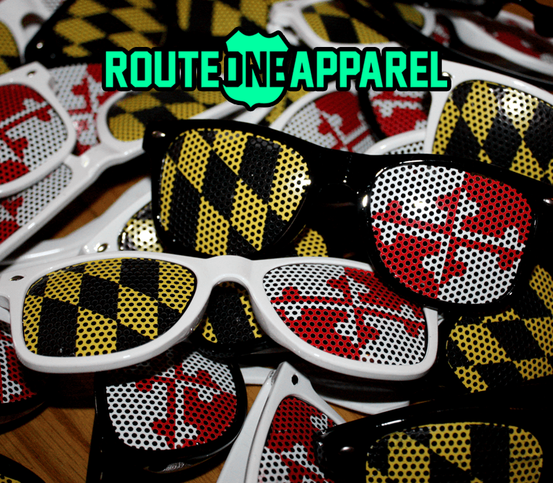 White Maryland Flag LOGO Lenses / Shades - Route One Apparel