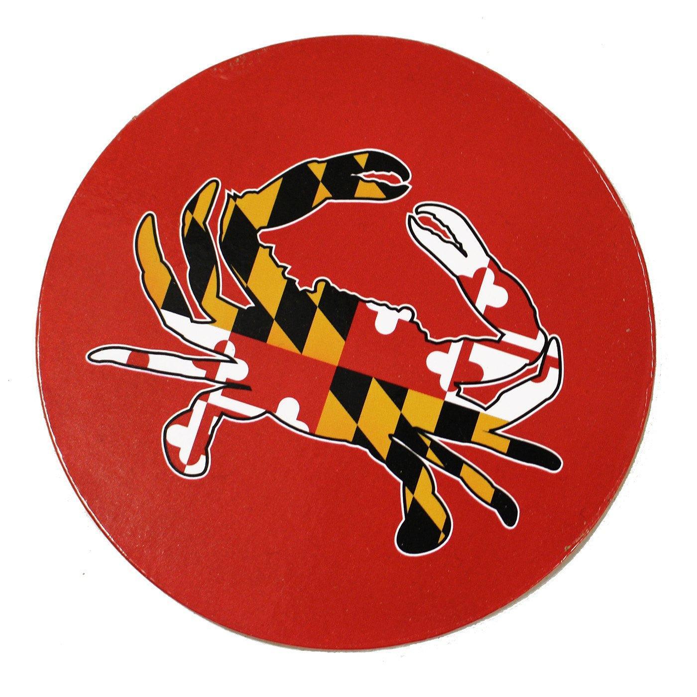 Maryland Full Flag Crab (Red) / Cork Coaster - Route One Apparel