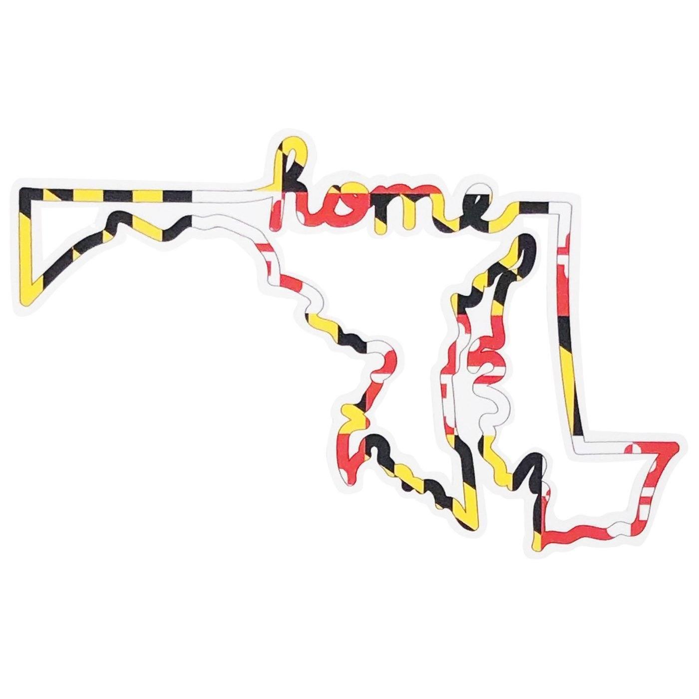 Maryland State Outline with Home / Sticker - Route One Apparel
