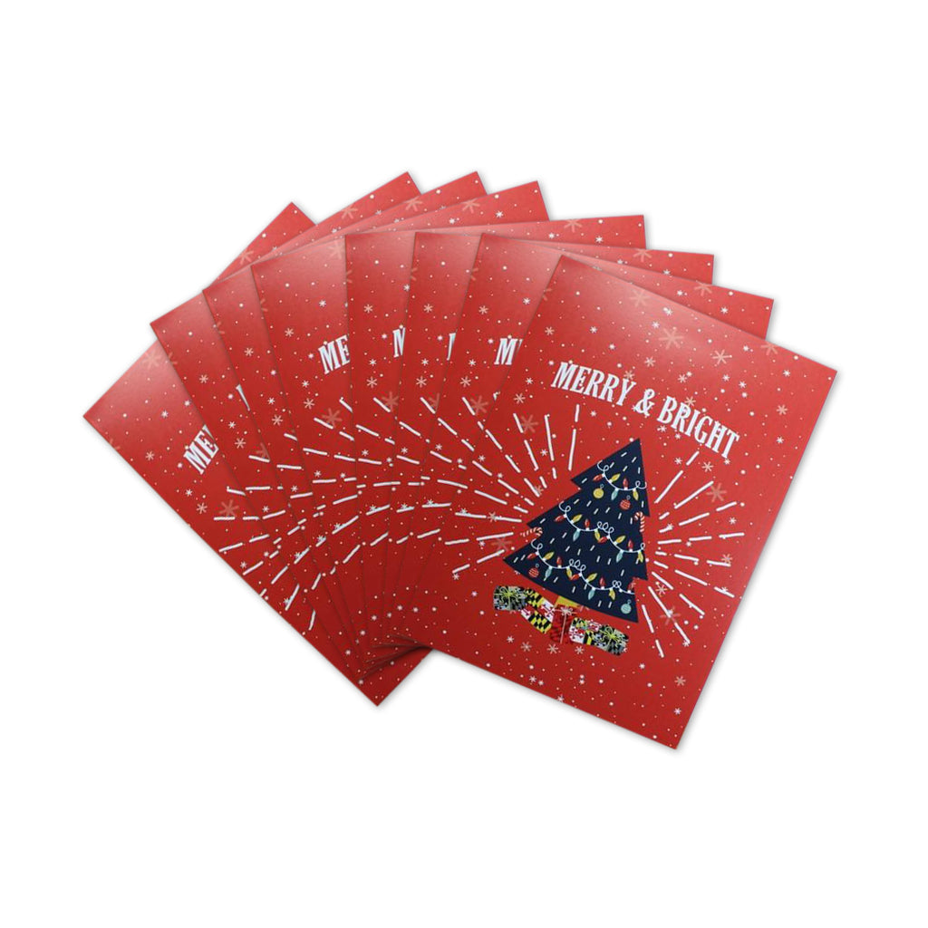 Merry & Bright - Maryland Christmas Tree (Red) / 8-Pack Christmas Cards - Route One Apparel