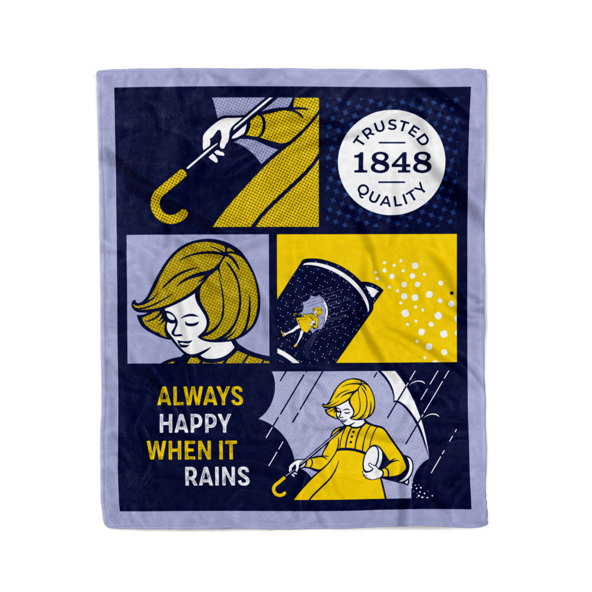 *COMING SOON* Morton Salt Happy Rain Comic / 59in x 50in Blanket - Route One Apparel