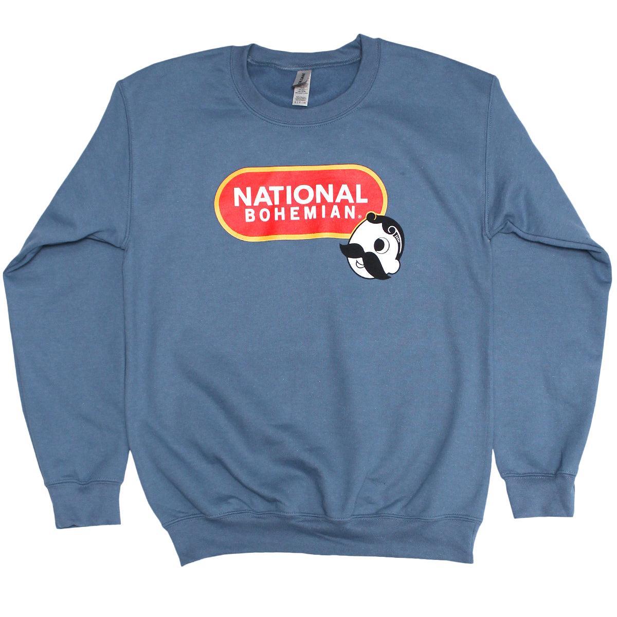 National Bohemian Beer (Indigo Blue) / Crew Sweatshirt - Route One Apparel