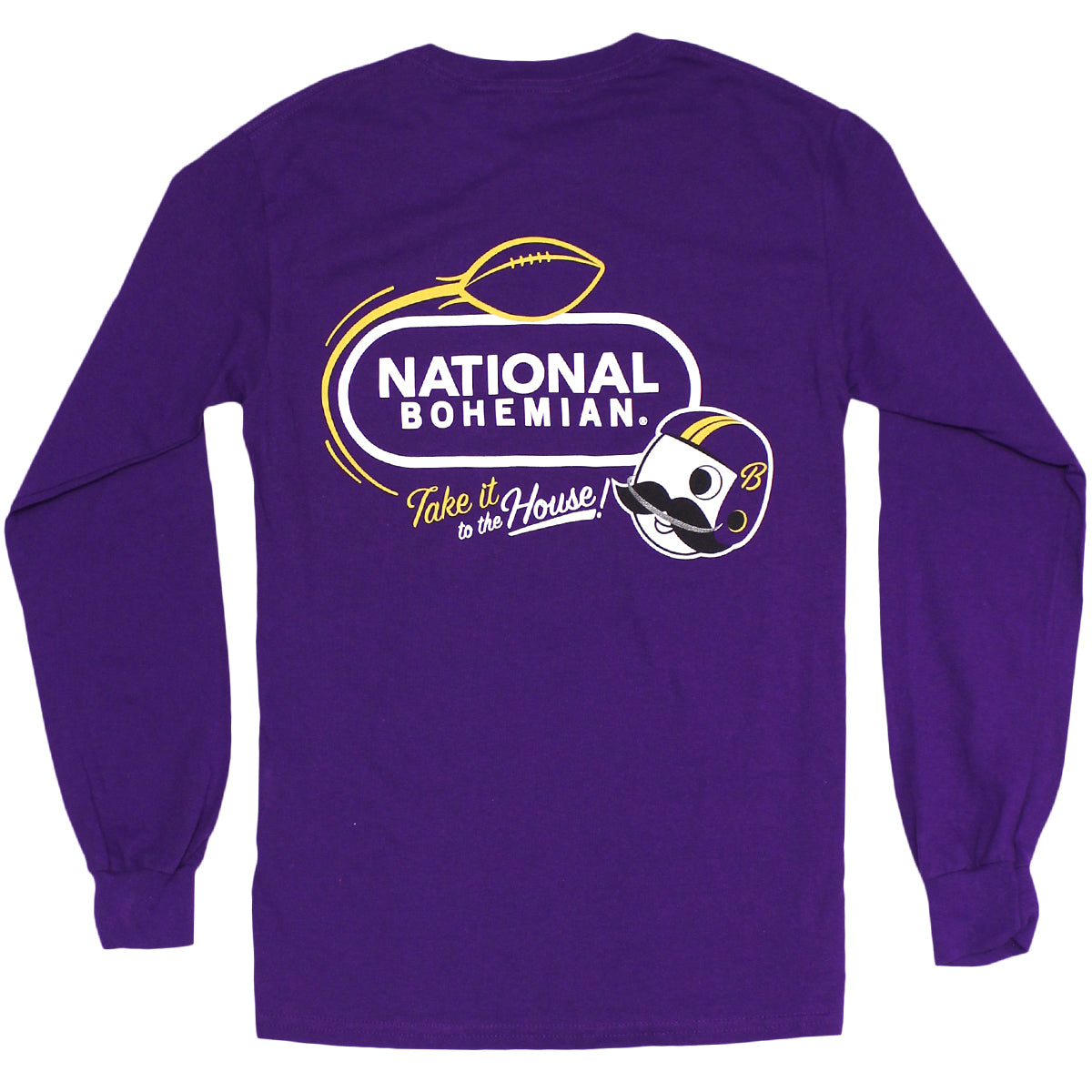 National Bohemian Football (Purple) / Long Sleeve Shirt - Route One Apparel
