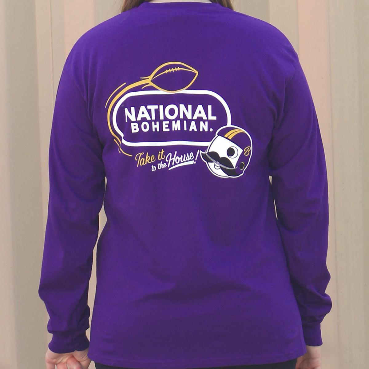 National Bohemian Football (Purple) / Long Sleeve Shirt - Route One Apparel