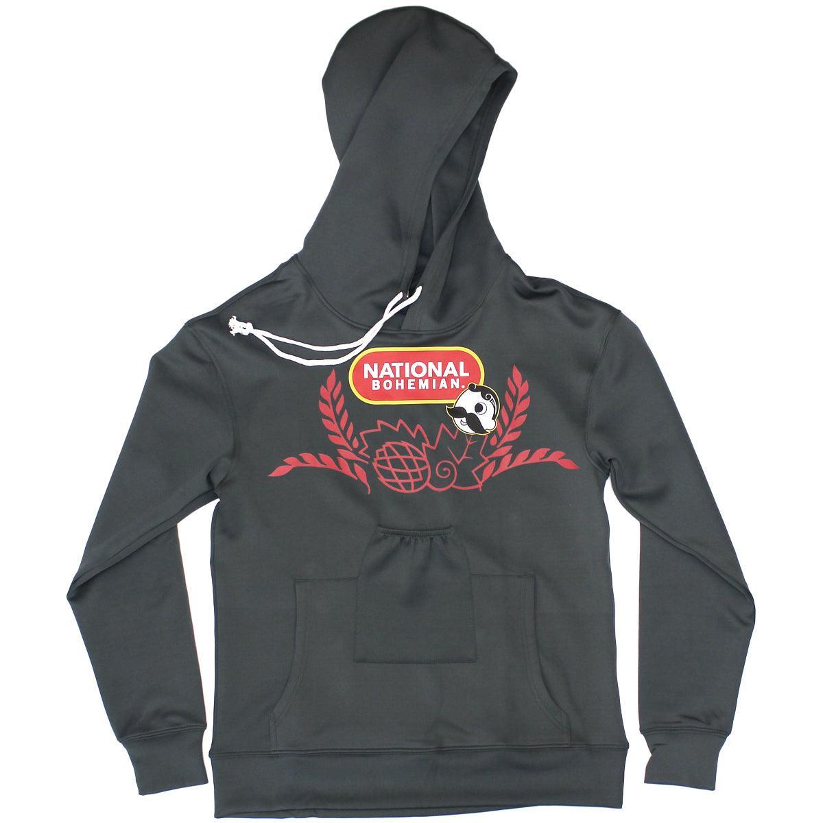 Licensing - Natty Boh National Bohemian Pill Logo w/ Hops (Charcoal Grey) / Beer Hoodie