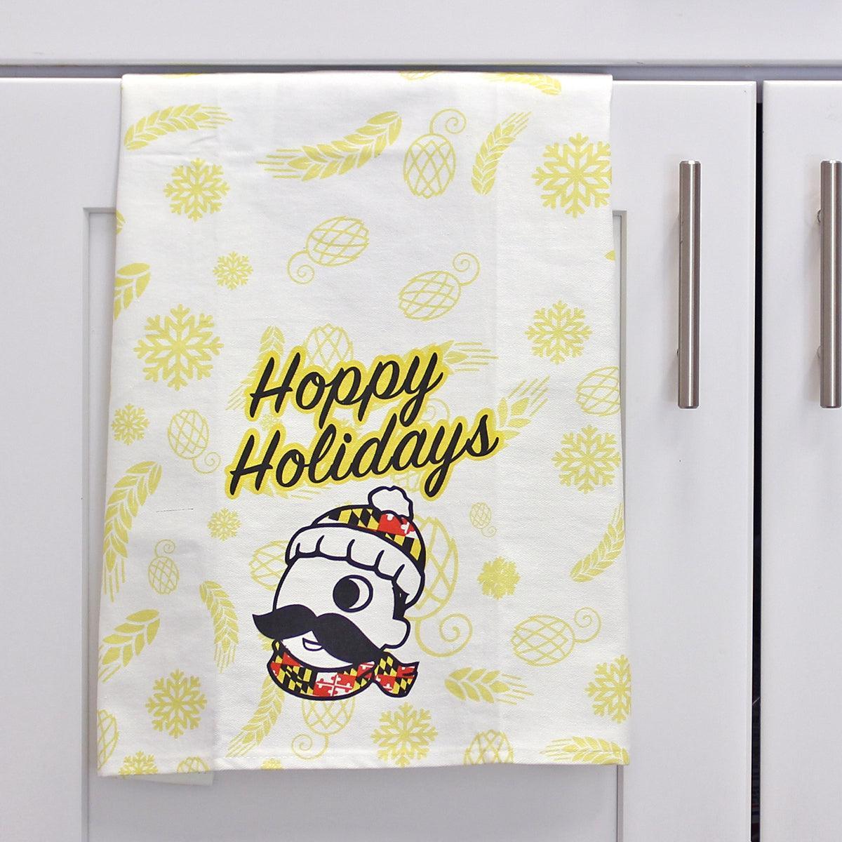 Natty Boh Hoppy Holidays (White) / Kitchen Towel - Route One Apparel