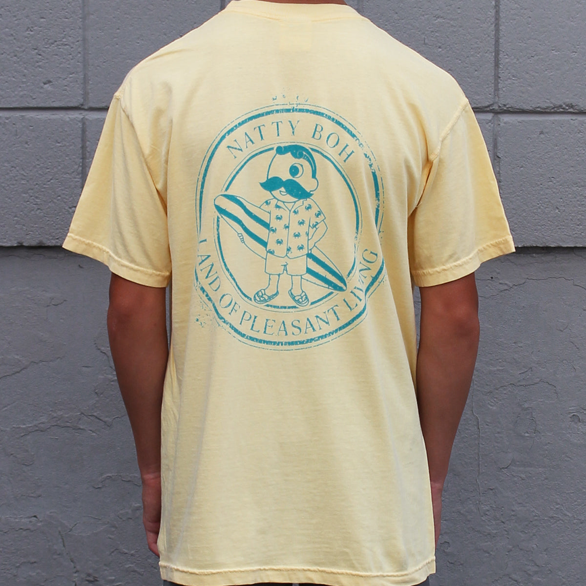 Natty Boh Surfer Dude Land of Pleasant Living (Butter) / Shirt - Route One Apparel