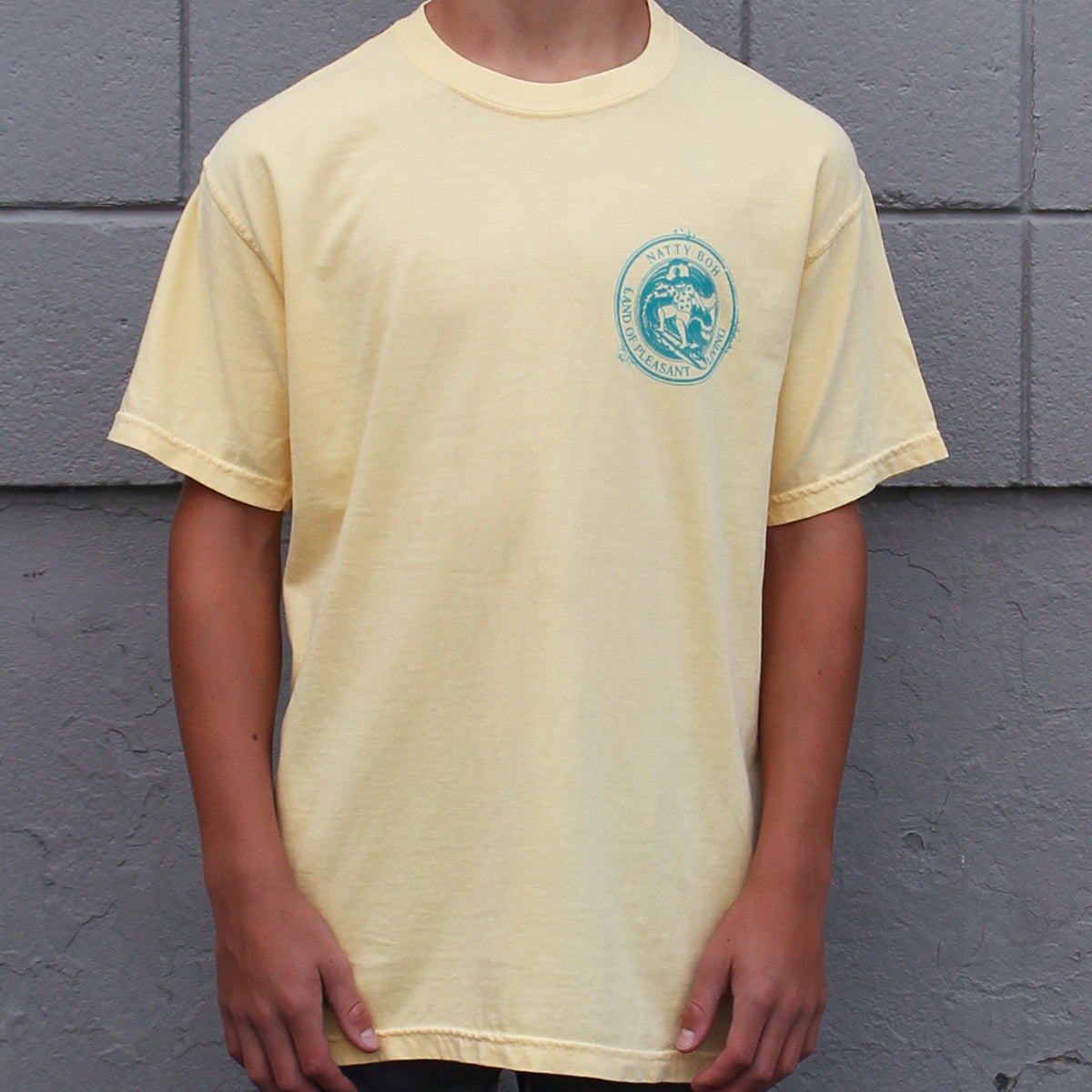 Natty Boh Surfer Dude Land of Pleasant Living (Butter) / Shirt - Route One Apparel
