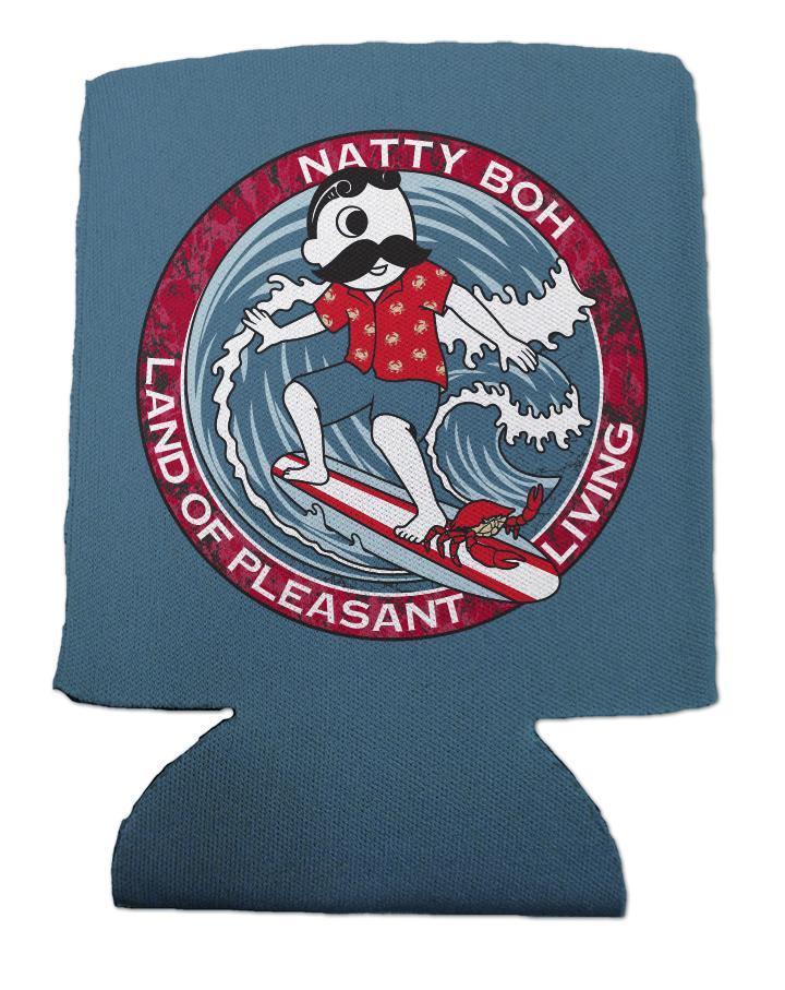 Retro Boh Wave Surfing (Blue) / Can Cooler - Route One Apparel