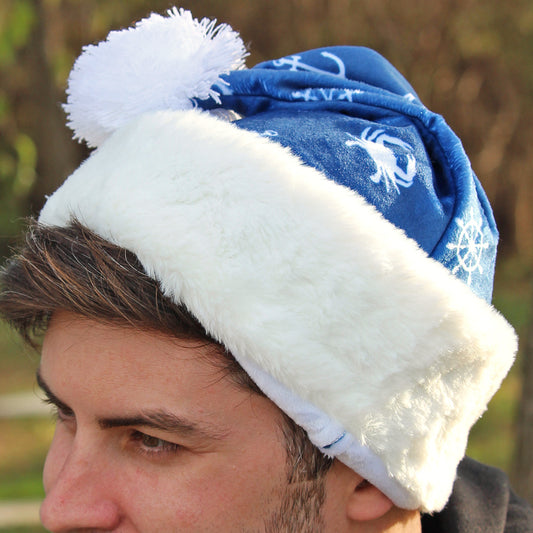 Nautical Crab and Anchor (Blue) / Santa Hat - Route One Apparel