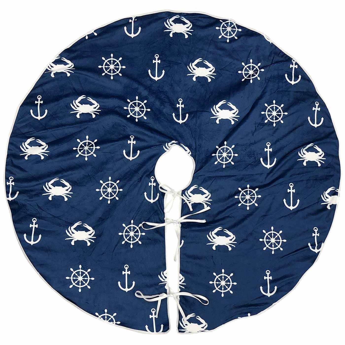 Nautical Crabs, Anchors & Helm / Tree Skirt - Route One Apparel