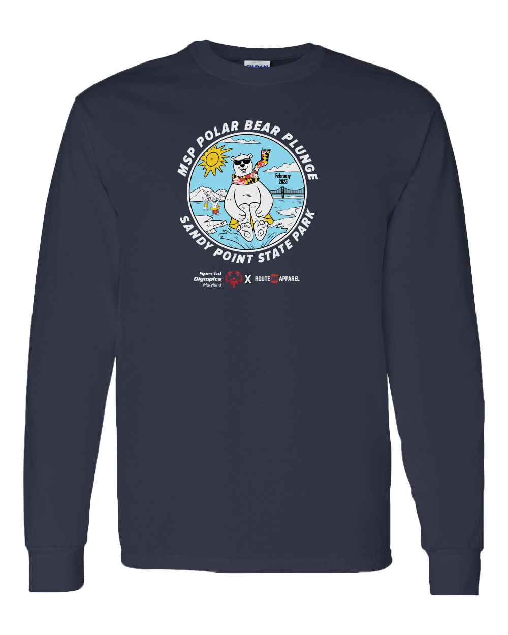 *PRE-ORDER* Special Olympics Polar Bear Plunge (Navy) / Long Sleeve Shirt - Route One Apparel