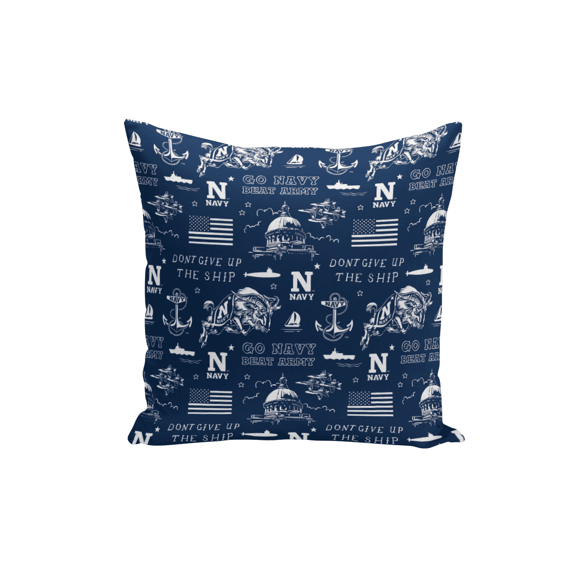 Go Navy Fan Pattern / Throw Pillow - Route One Apparel