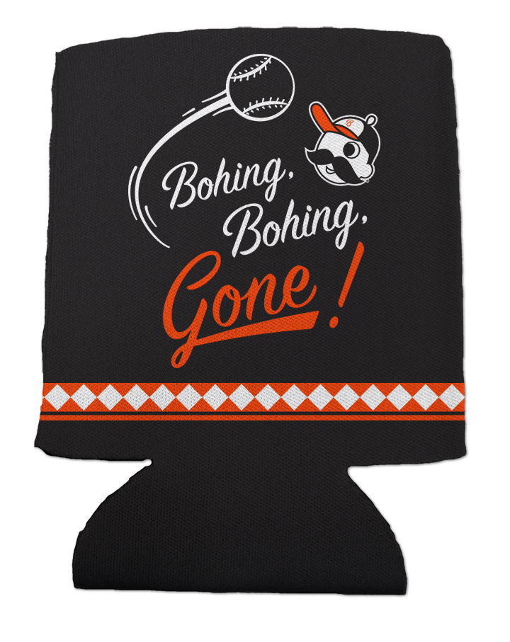 Bohing, Bohing, Gone! National Bohemian Baseball (Black) / Can Cooler - Route One Apparel