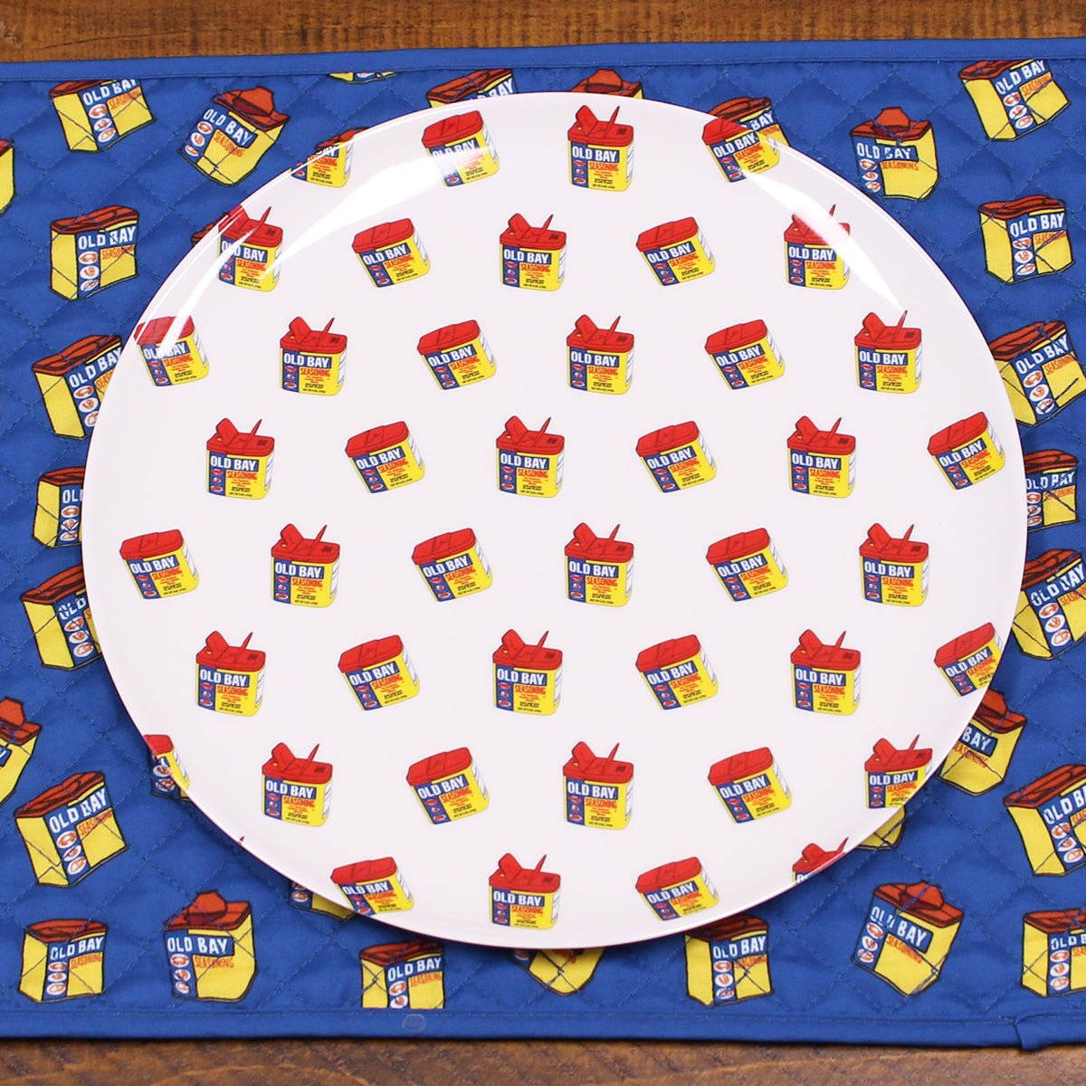 OLD BAY 3-D Can Pattern (White) / Plate - Route One Apparel
