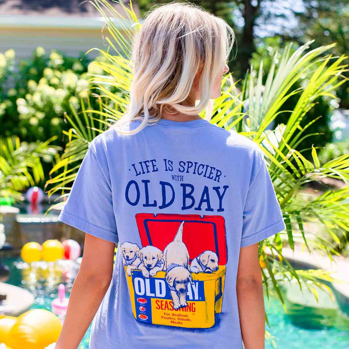 Old Bay Cooler with Puppies (Washed Denim) / Shirt - Route One Apparel