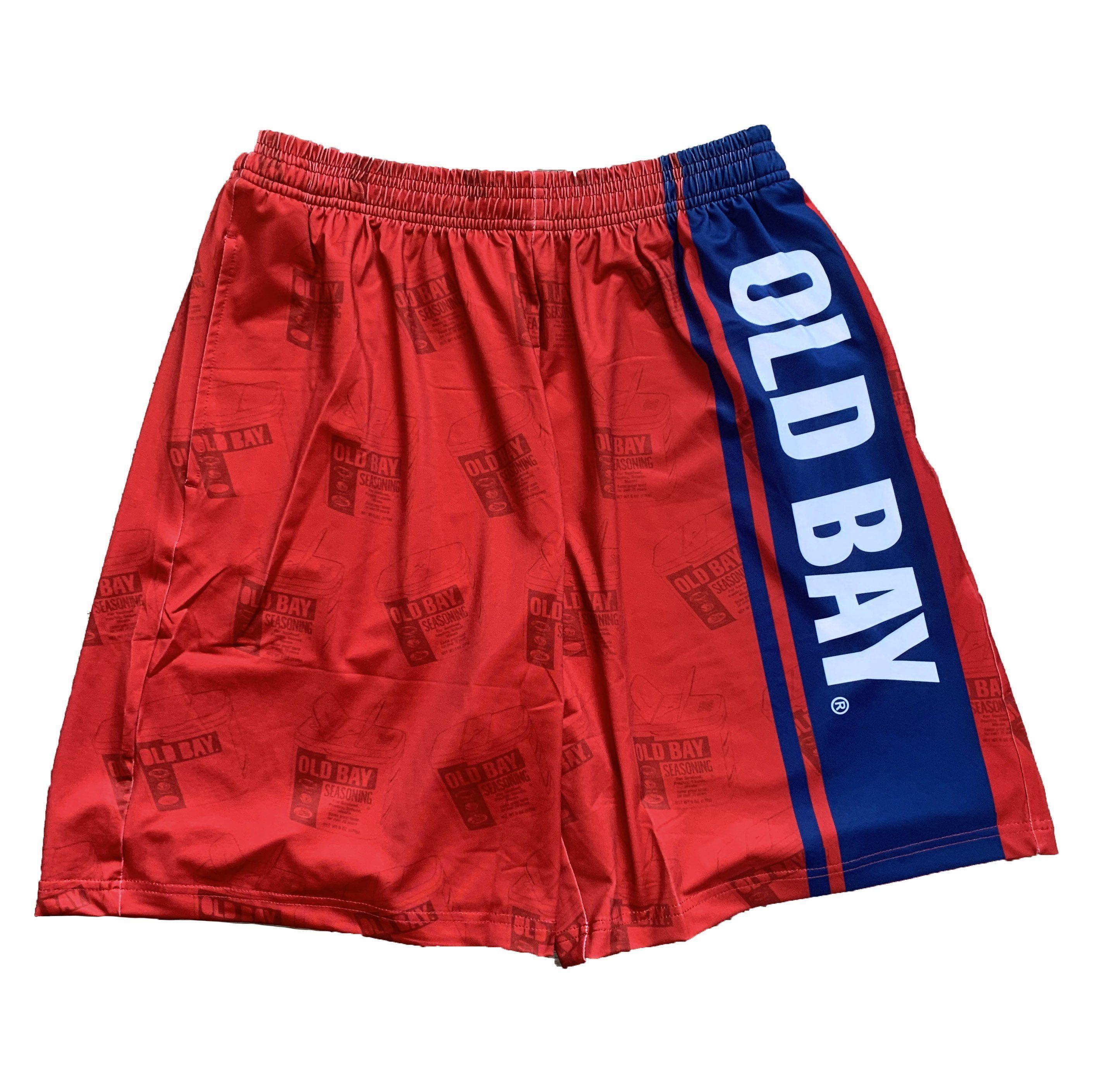 Old Bay Can w/ Logo Stripe (Red) / Running Shorts (Men) - Route One Apparel