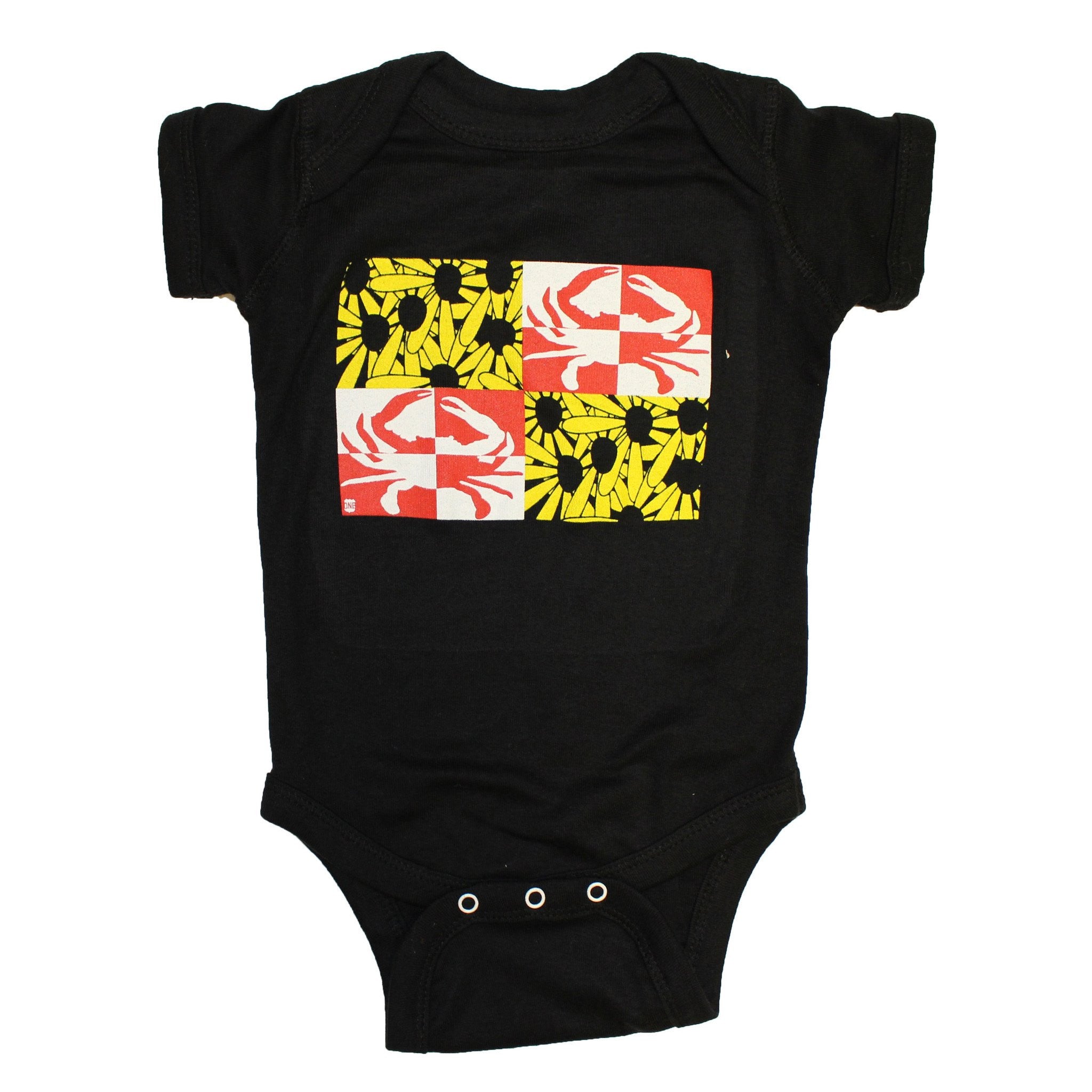 Crabby Susan (Black) / Baby Onesie - Route One Apparel