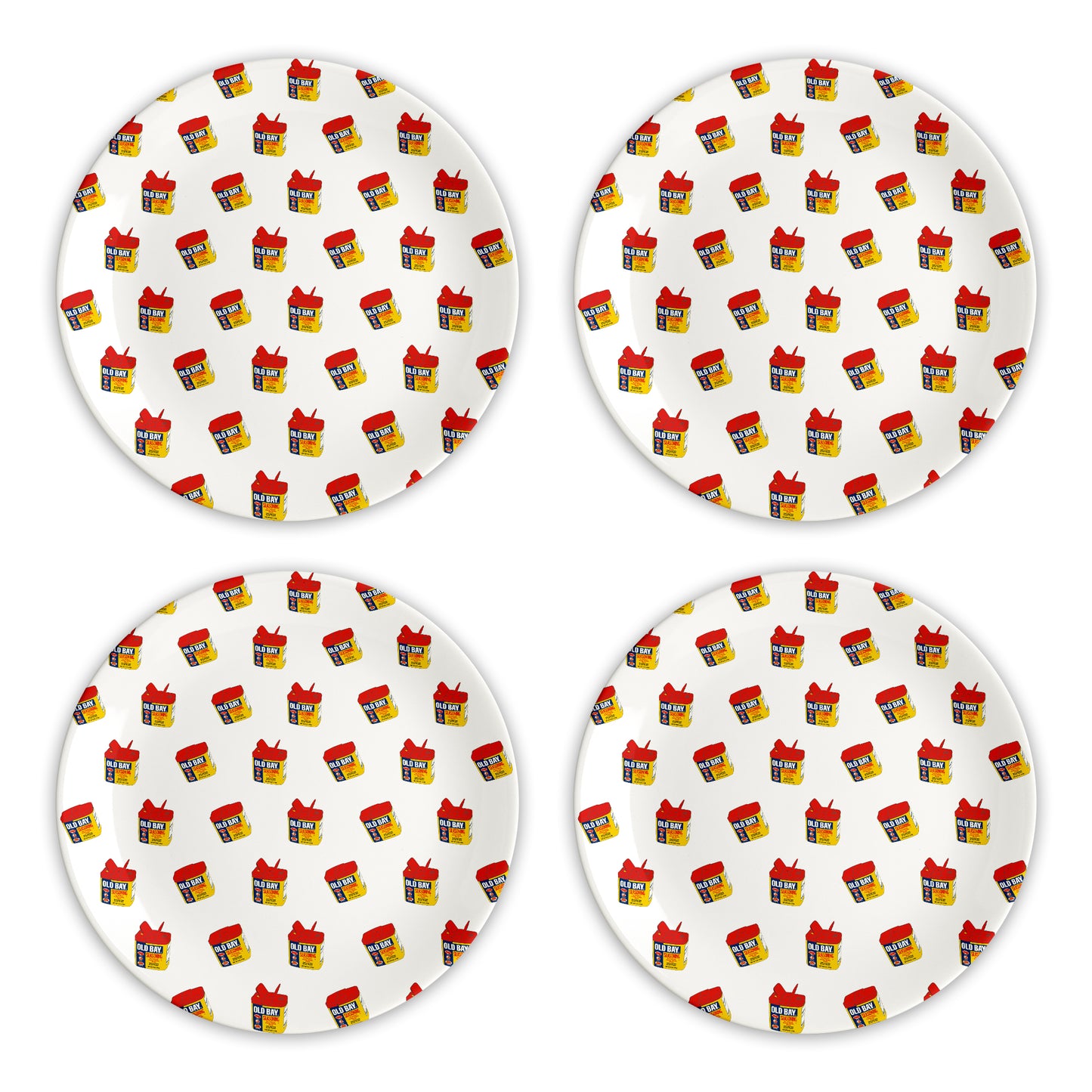 Old Bay 3-D Can Pattern (White) / Plate - Route One Apparel