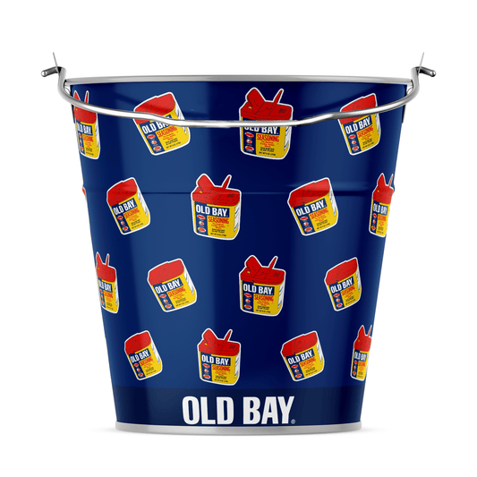 *PRE-ORDER* Old Bay 3-D Can Pattern (Blue) / Metal Bucket (Estimated Ship Date: 5/25) - Route One Apparel