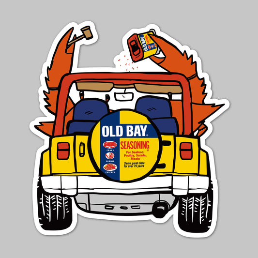 Old Bay Crab Off Roadin' / Sticker - Route One Apparel