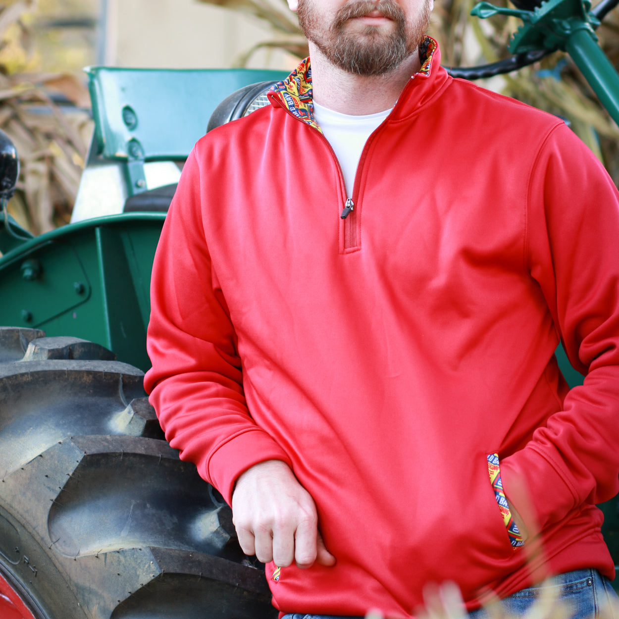 OLD BAY Pattern Logo Trim (Red) / Pullover - Route One Apparel