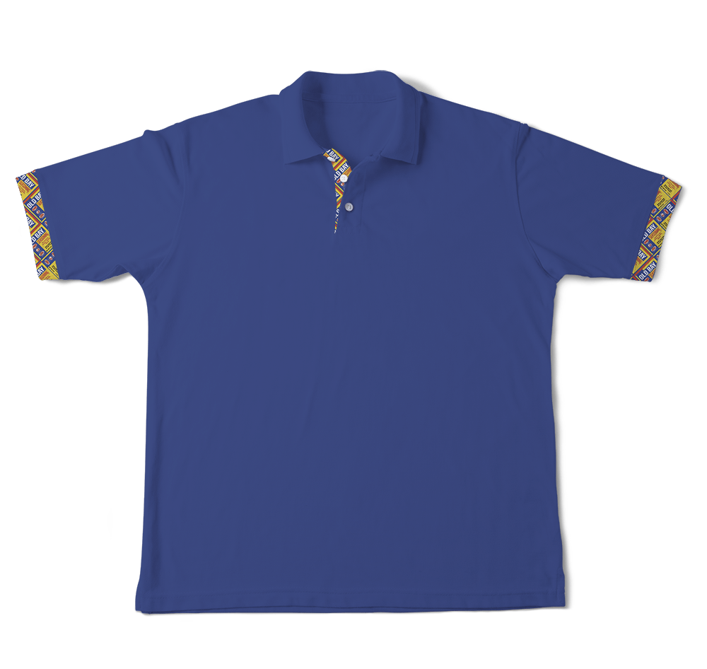 Flat Old Bay Can Pattern (Blue) / Polo - Route One Apparel