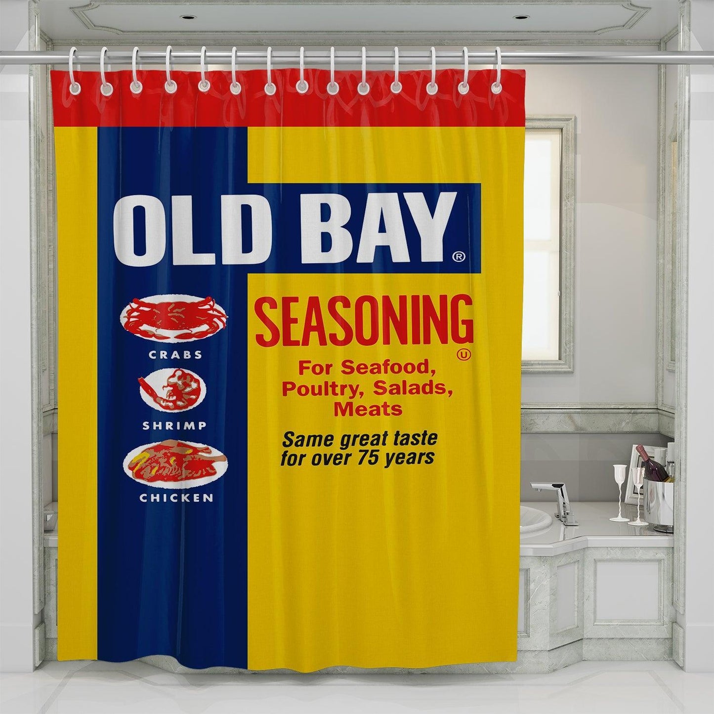 Old Bay Can / Shower Curtain Route One Apparel
