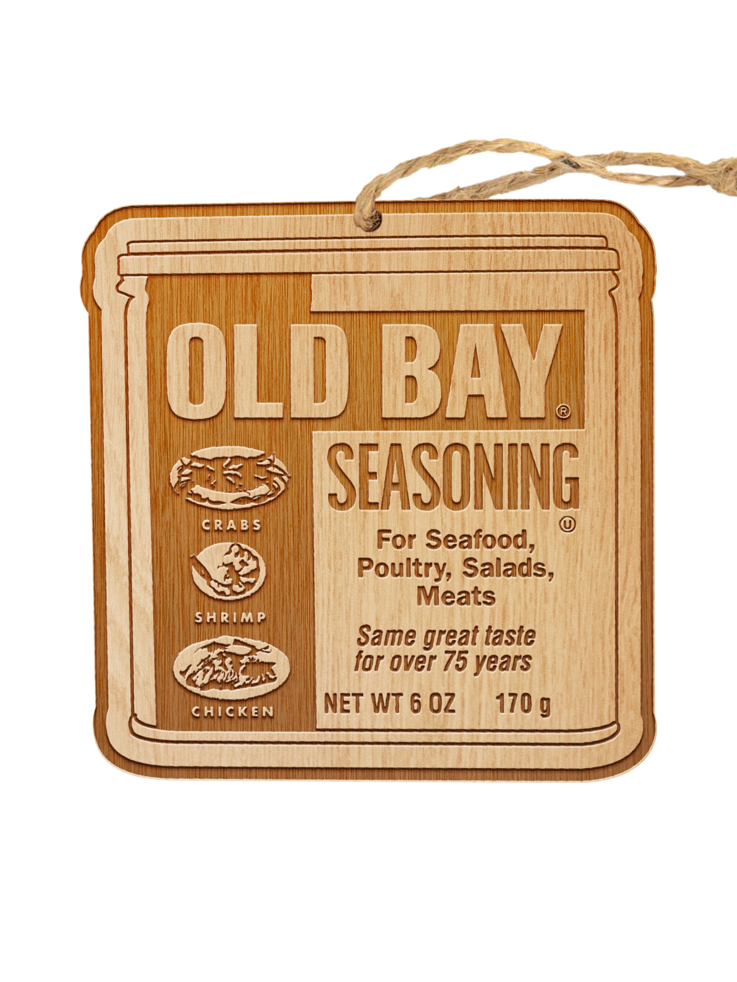 Old Bay Can / Wooden Ornament - Route One Apparel