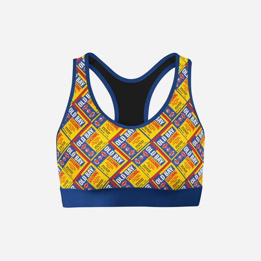 Full Old Bay Can Pattern / Sports Bra - Route One Apparel