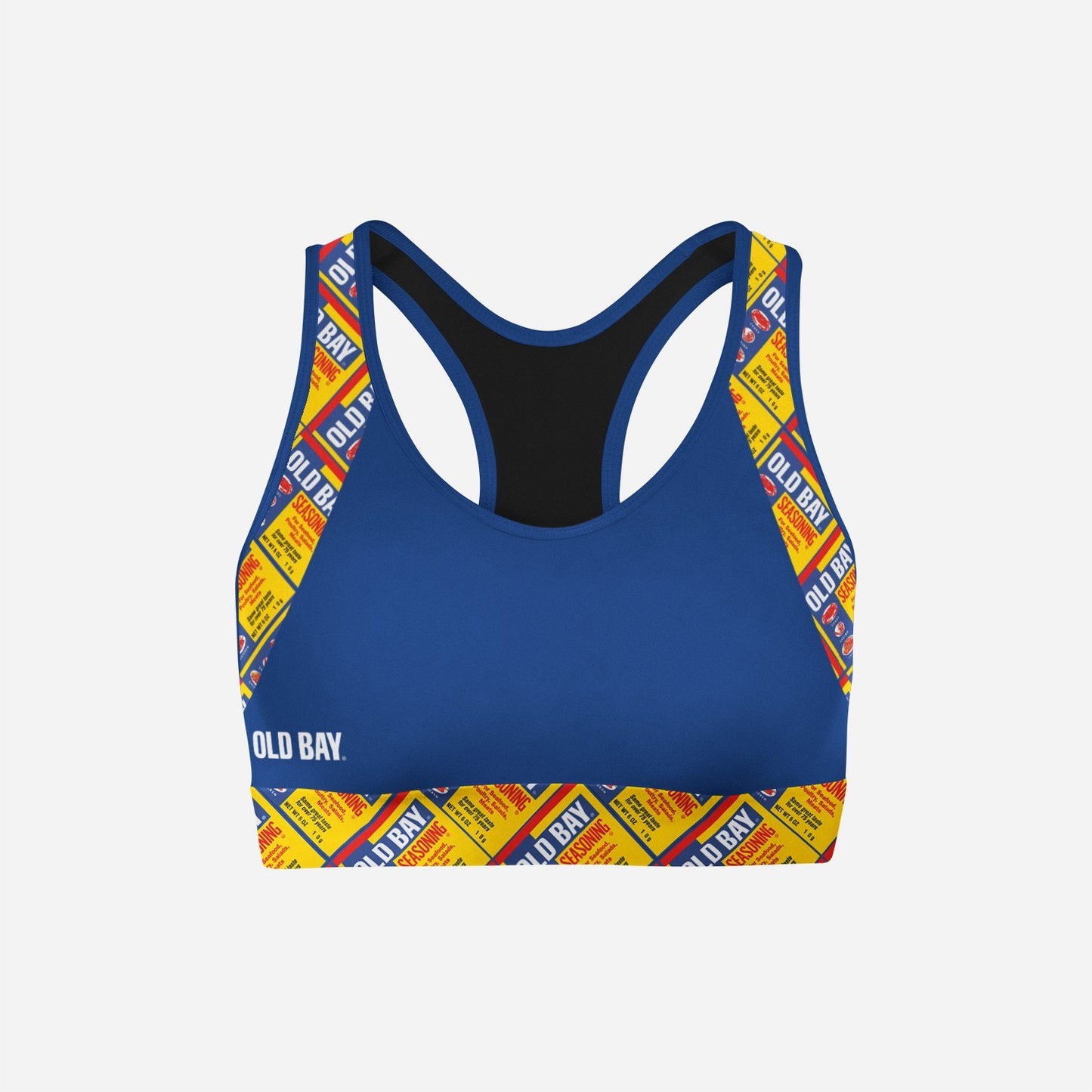 Flat Old Bay Can Pattern Outline / Sports Bra - Route One Apparel