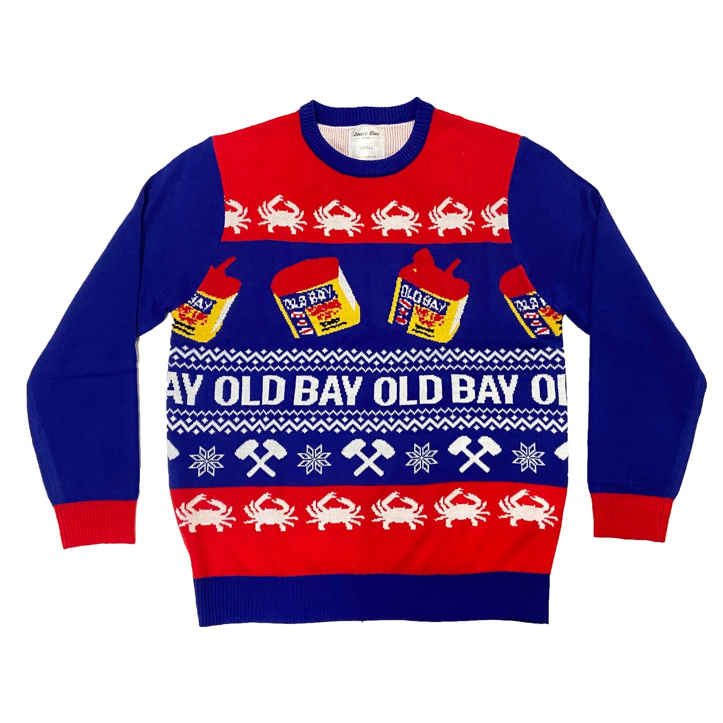 Old Bay Pattern (Blue and Red) / Knit Sweater - Route One Apparel