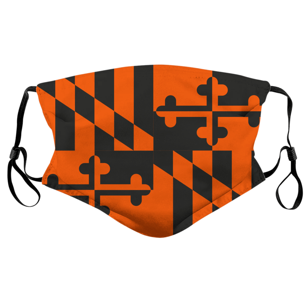 Orange & Black Maryland Flag / Face Mask - Route One Apparel
