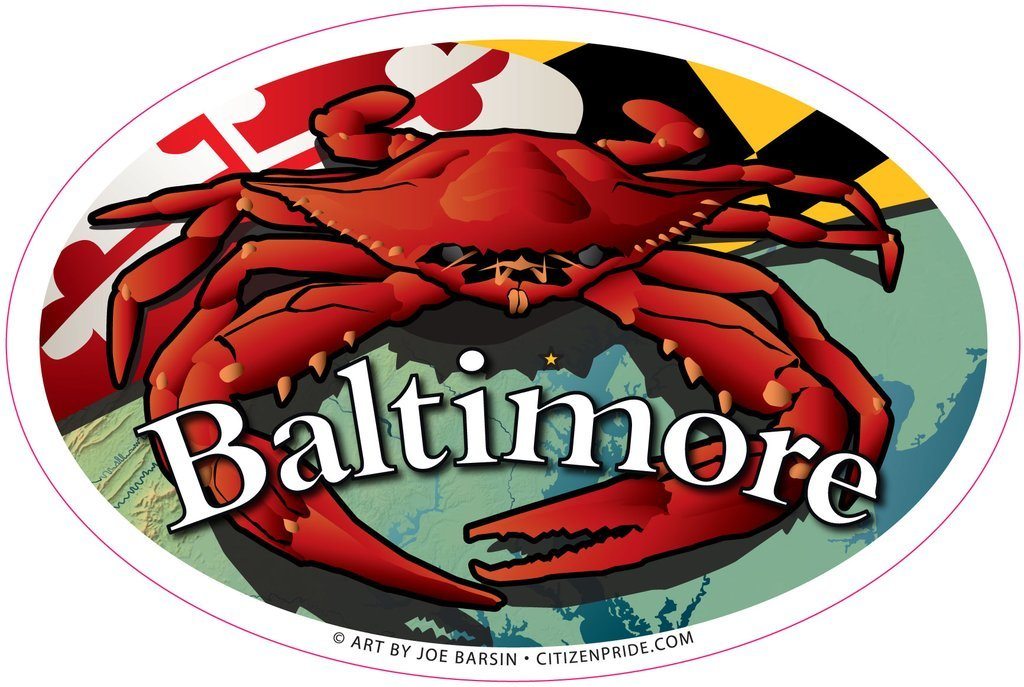 Baltimore Maryland Red Crab / Sticker - Route One Apparel