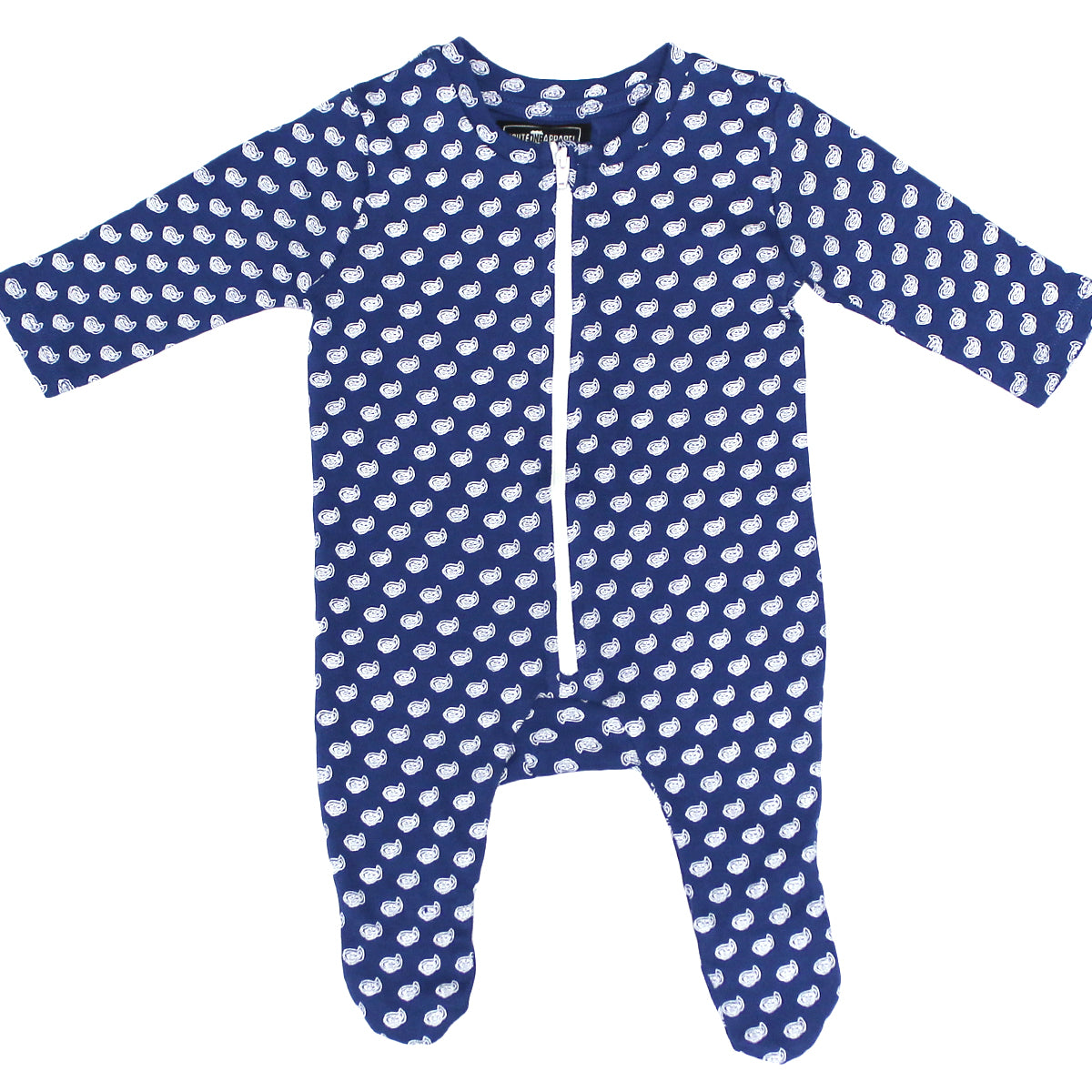 Oyster Pattern Long Sleeve (Blue) / Baby Footie Onesie - Route One Apparel